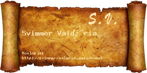 Svimmer Valéria névjegykártya